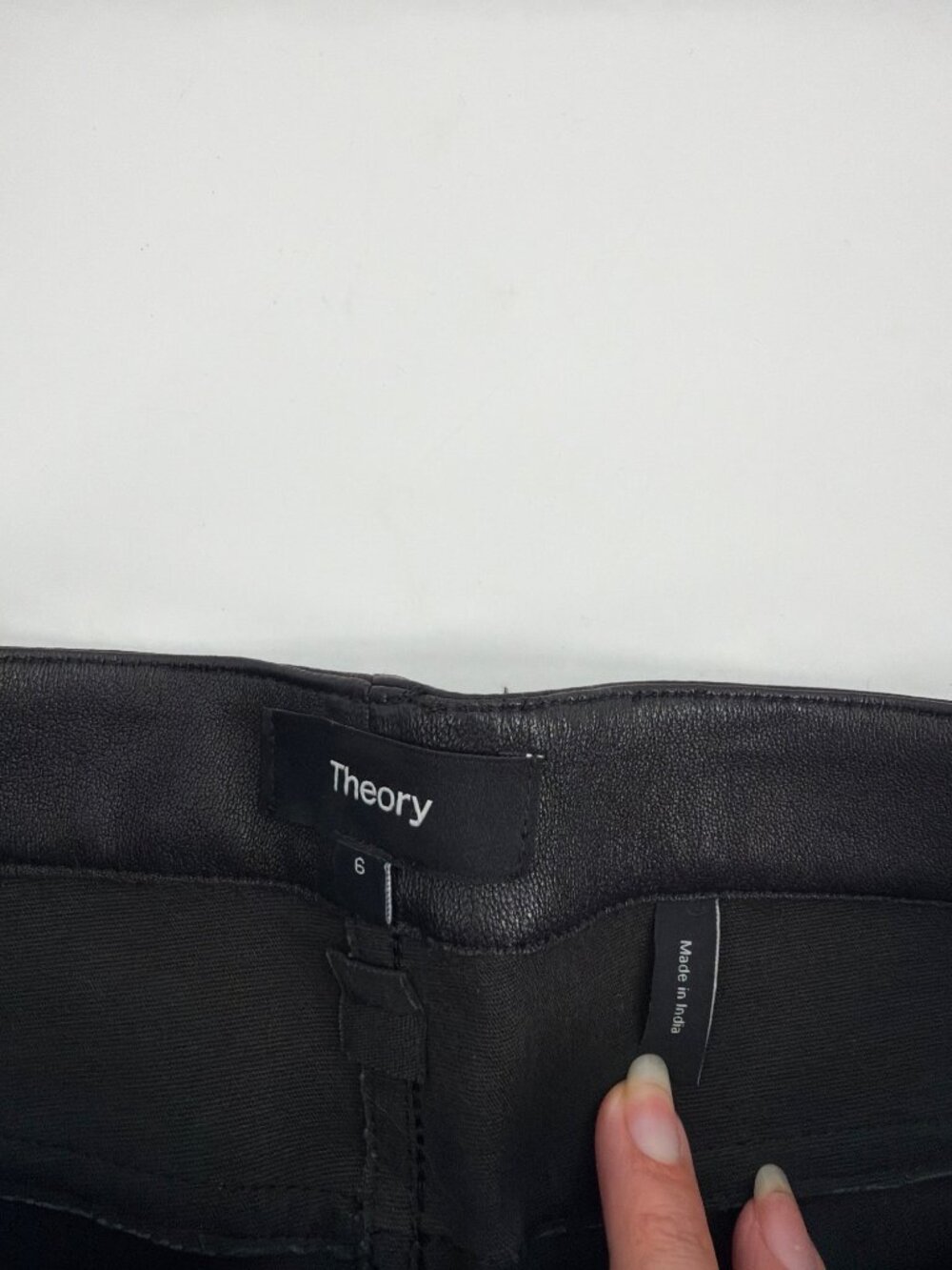 Theory Womens Size 6 Urban 5 Pocket Lamb Leather Pants Black Biker Baddie Glam - Picture 4 of 9